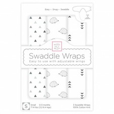 New Swaddle Designs 3 Swaddle Wraps Easy to use with adjustable wings 0-3 months