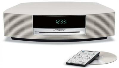 Bose Wave Music System CD/ MP3 Radio Wecker AUX Fernbedienung Silver Weiss