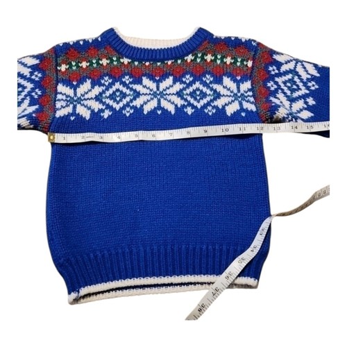 VINTAGE 1980s Christopher Rand Kid's Crewneck Blue Snowflake Sweater, Size 6 - Picture 8 of 10