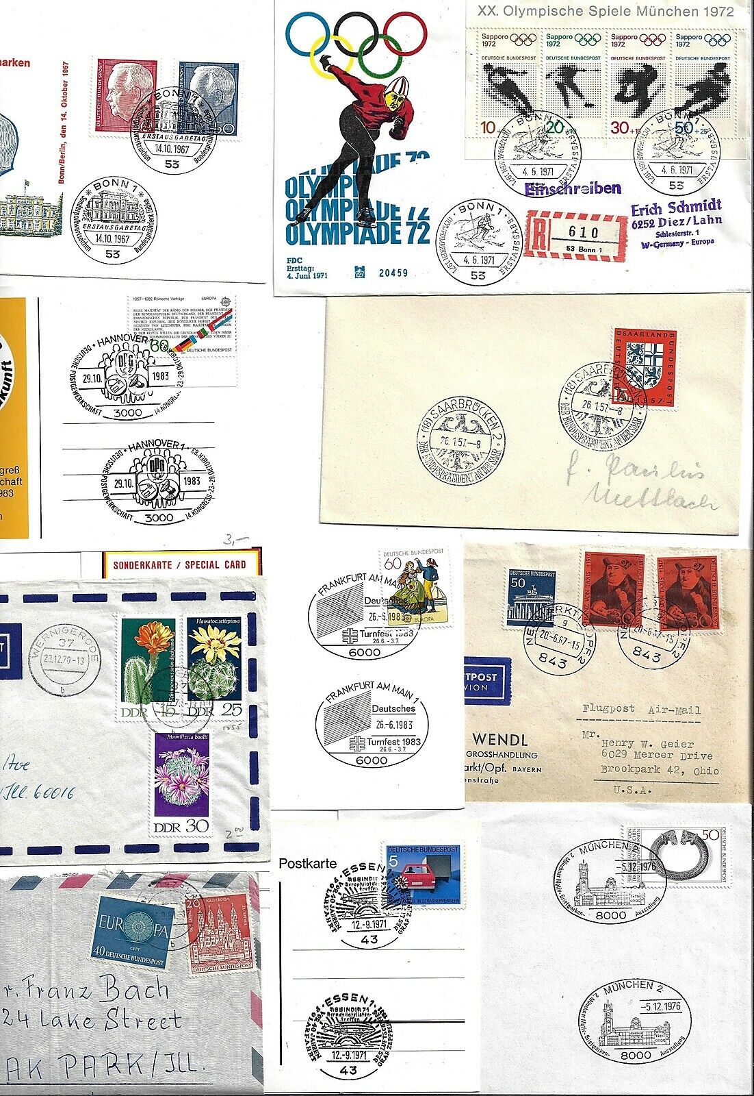 Niemcy Wiele 1895 1970s Kolekcja komercyjnych okładek i map Najbardziej Zamówienie wysyłkowe nowe