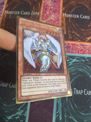 Yu-Gi-Oh! Celestia Lightsworn Angel Card - Premium Gold, Gold Rare, PGLD-EN087
