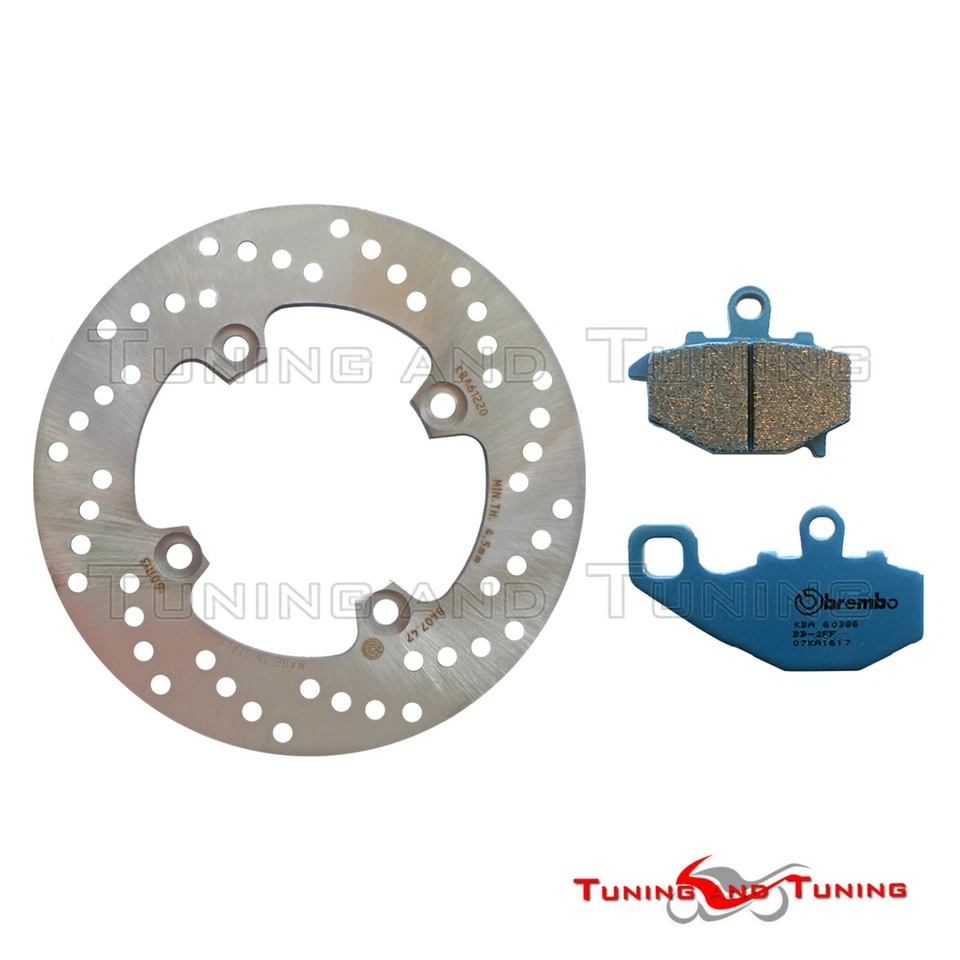 Disque frein arriere+plaquettes CC BREMBO POUR KAWASAKI Z 750 2004-2005-2006 - Photo 1/1