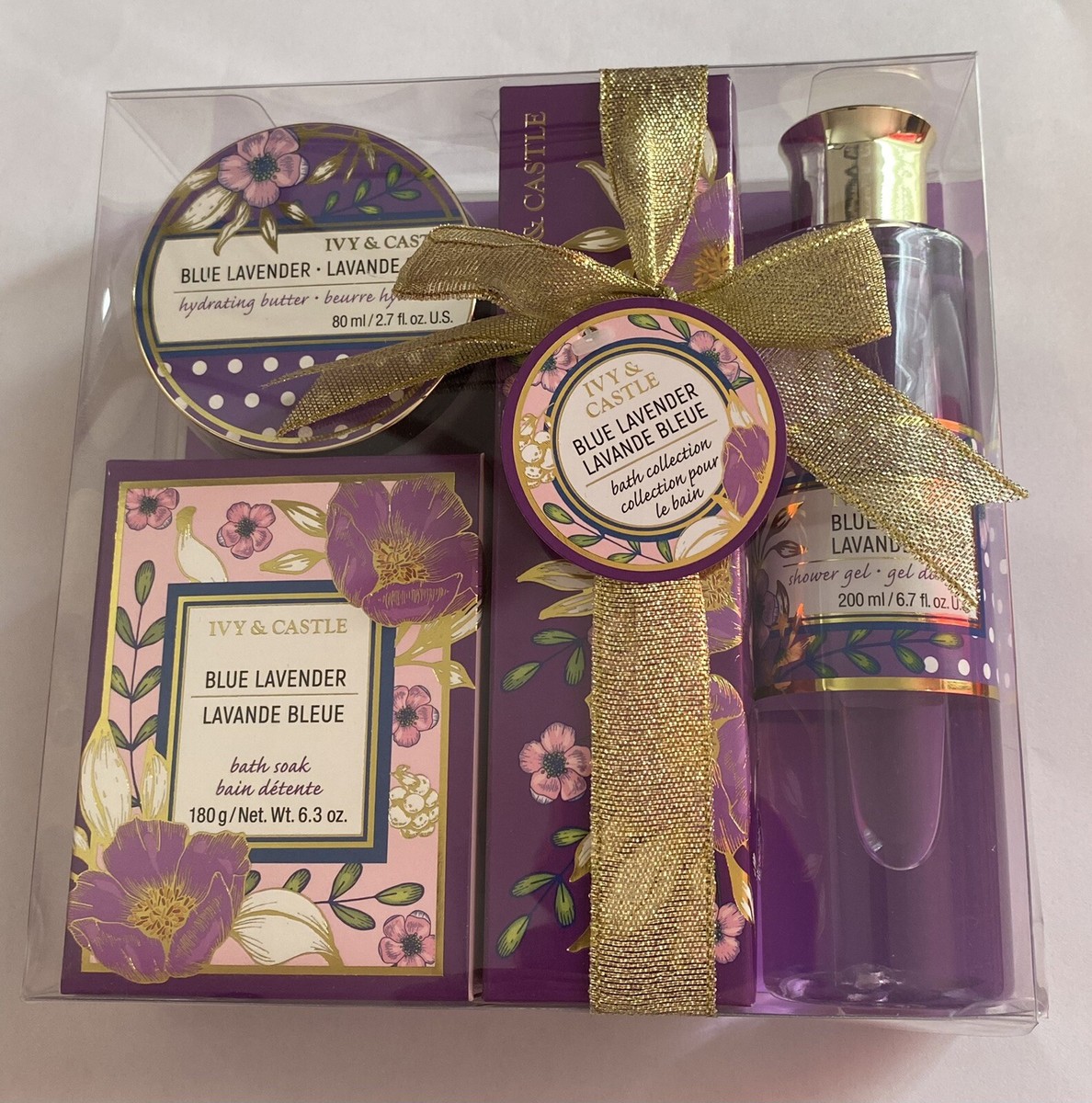 Ivy & Castle Blue Lavender Set,Bath Collection.(4pcs.) | eBay