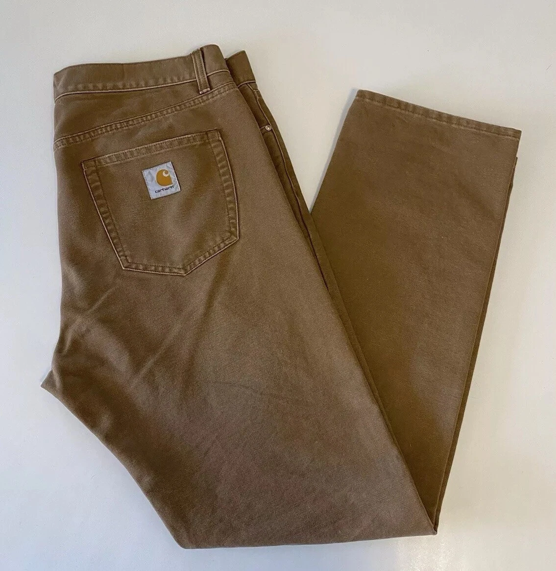 Pantalon Carhartt WIP Pontiac « Dearborn » toile 36x34 Hamilton marron toile vieillie