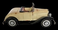 Vintage Sign Of Quality Japan White Tin Convertible Car