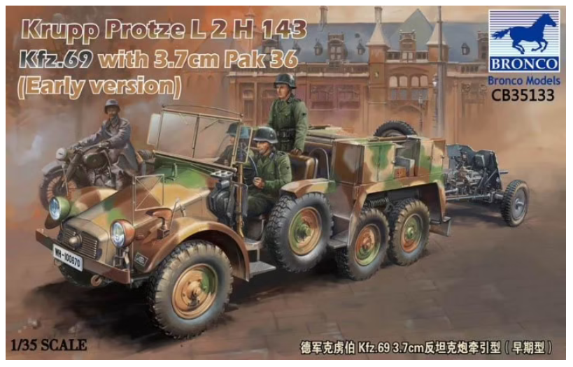 Bronco Models CB35133 1:35 Krupp Protze Kfz.69 L2 H143 with 3.7cm Pak 36 (Early