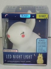 iLogic Led Night Light 3 Light Modes 12 changing colors Remote Bunny Brand New 