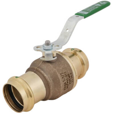Viega 79943 1-1/2'' ProPress Bronze Full Port Ball Valve w/ Lockable Metal Handle