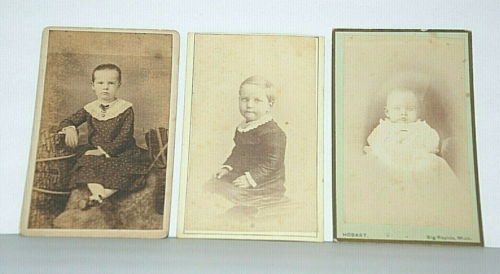 Antique Photographs Cabinet Card Photos Seated Kids Girl Baby Children Lot of 3  - Picture 1 of 8