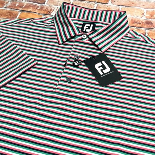 FootJoy Wicking Short Sleeve Stretch Trio Stripe Lisle Men`s Polo Shirt 2XL