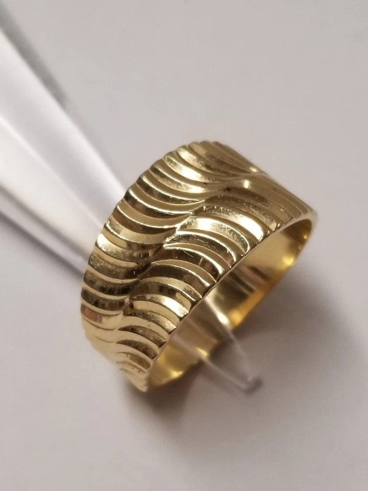 14k 黄金 Milor 意大利制造 6.7 克 10 码戒指 12 毫米宽 — 第 4/4 张图片