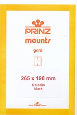 Prinz Scott Stamp Mount 198/265 mm - BLACK - Pk of 5 (198x265 198mm) STRIP 1075