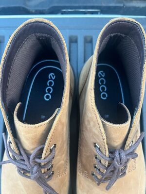 Ecco Mens Grainer Brown Chukka Ankle Boot Water Resistant 