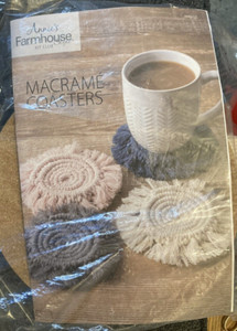 Annies Farmhouse Style Macrame Coasters Kit started (See descr.)