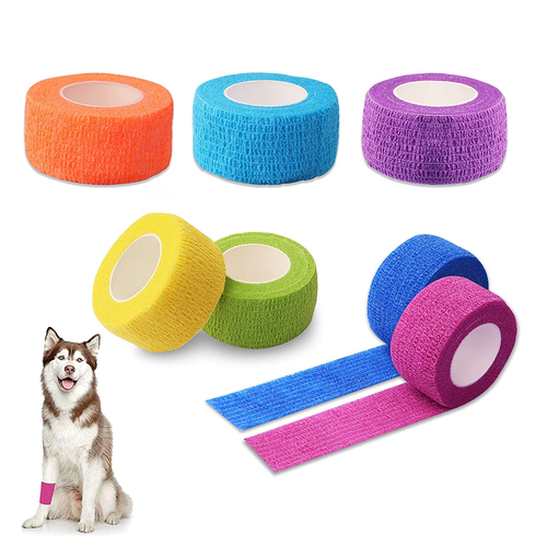 Pet Vet Wrap, 7 Rolls Self Adhesive Dog Bandages, NonWoven Elastic
