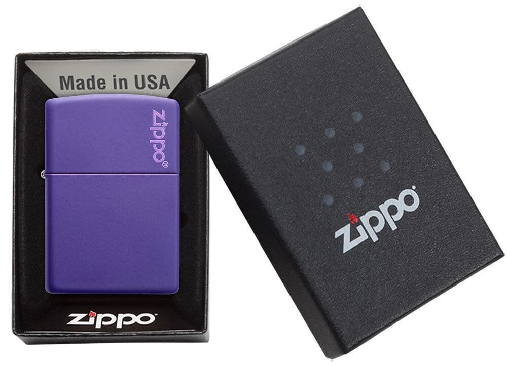 Zippo 237ZL, Classic Purple Matte Finish Lighter, Zippo Logo, Full Size