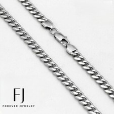 Men's 24" Stainless Steel 5mm Cuban Curb Chain Necklace High Polish BOX