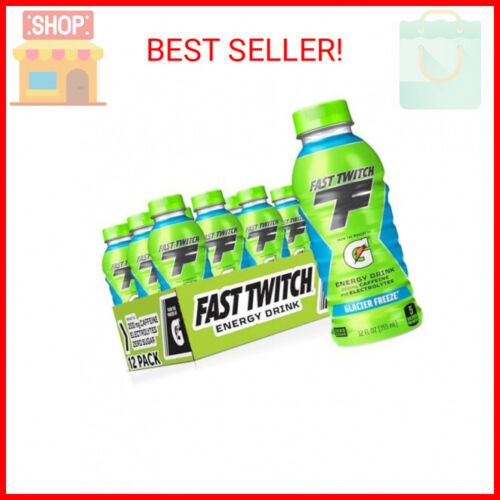 Fast Twitch Energy drink from Gatorade, Glacier Freeze, 12 fl oz Bottles, (12 Pa