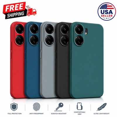 Shockproof Liquid Silicone Case For Xiaomi Redmi 13C Matte TPU Soft Phone Cover