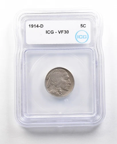 1914-D Indian Head Buffalo Nickel VF30 ICG *6334