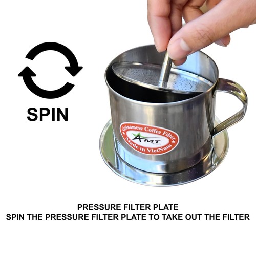 13 OZ Vietnamese Coffee Maker Coffee Filter, 2-3 Servings Phin, Screw Down Co... - Picture 9 of 9