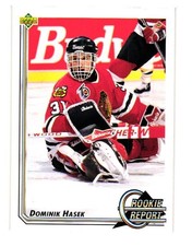 Dominik Hasek 1992-93 Upper Deck Rookie Report Card #366 NHL HOF RC. rookie card picture