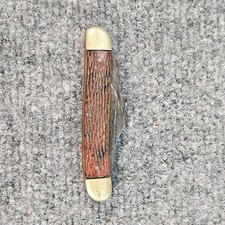 Vintage Hibbard Spencer Bartlett 3 Blade Pocket Knife Jigged Handle USA