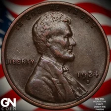 1924 S Lincoln Cent Wheat Penny Z9326