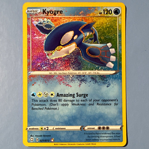 Pokemon TCG Kyogre 021/072 Shining Fates Amazing Rare Holo EN