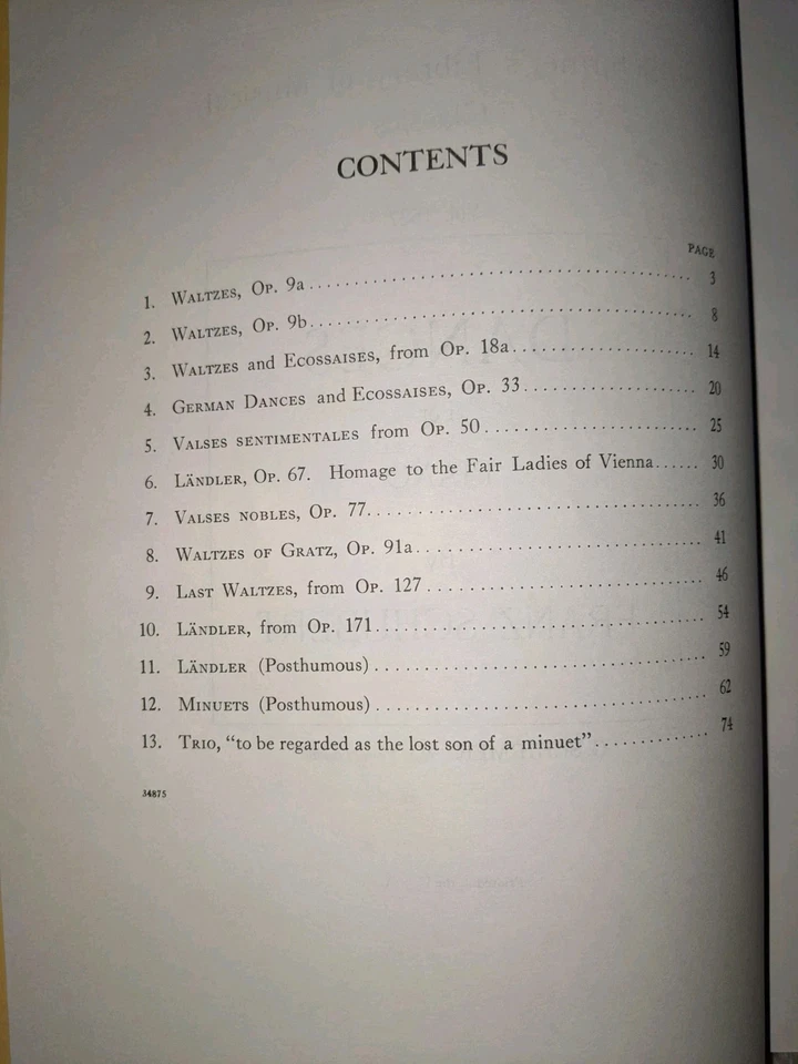 Schubert Dances For The Piano, Schirmer's Volume 1537 Sheet Music Book Vintage - Image 4 of 4