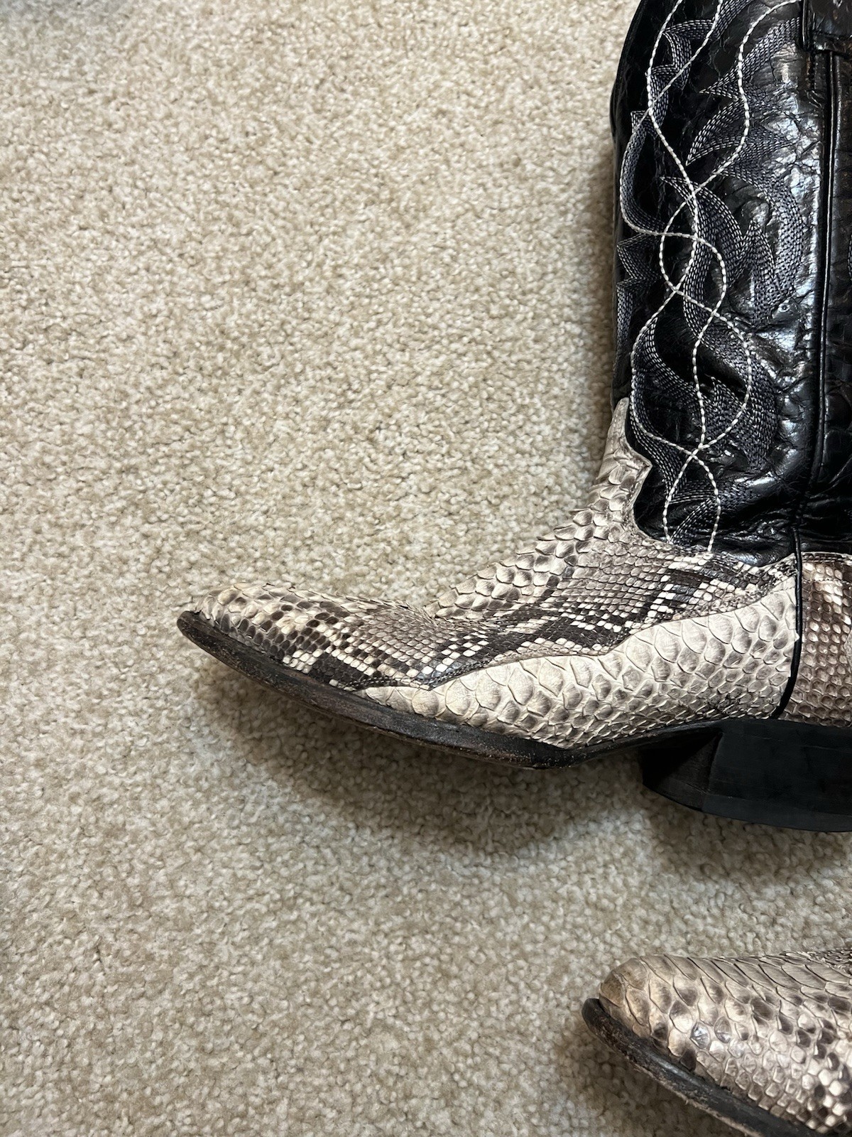 Vintage Dan Post 3036 9D Genuine Python Leather W… - image 7