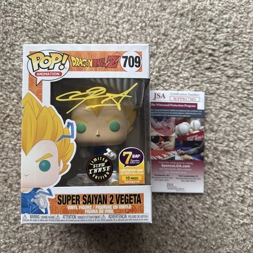 Super Saiyan 2 Vegeta Dragon Ball Z GITD Chase 709 Funko Pop! Signed Chris Sabat
