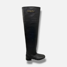Dior Womens Black D-Town Pull-On Leather Boot...