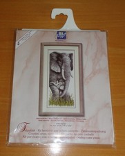 Vervaco Stickpackung Zählmuster Elefantenbaby 70.167  Maße ca. 17 x 39 cm NEU