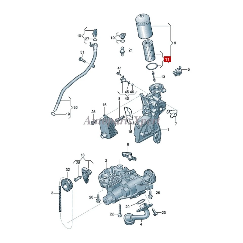 06L115466 OEM Mahle Oil Filter For Audi A4 quattro 2013-2016 Q5 quattro 2015-17 Foto 4 de 4