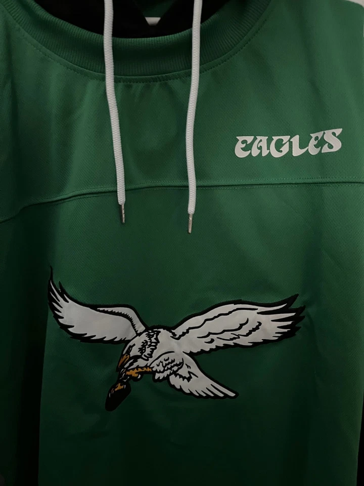 Толстовка с капюшоном Philadelphia Eagles Jersey Kelly зеленая черная ретро ретро мужские размеры - Изображение 2 из 4