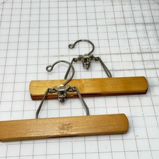 Setwell 10 Wooden Pant Hanger Vintage Clamp