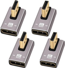 8K DisplayPort 4 Pack, Middle Left  Right 90 Degree DP Male to Female