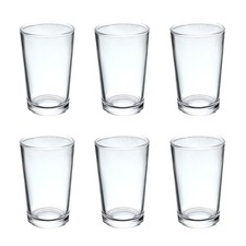 Drinking Glasses Tumblers Set of 6 Clear Glass 215ml Juice Water Dishwasher Safe