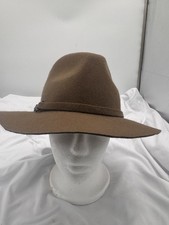 Urbanista 100% Wool Classic Panama Hat Brown Band Fedora Outback Boho Hipster
