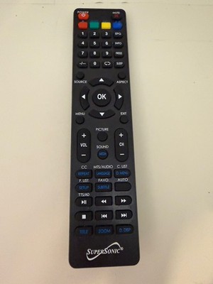 Supersonic TV Remote Control for TV Wireless Connectivity Wireless Feature Black