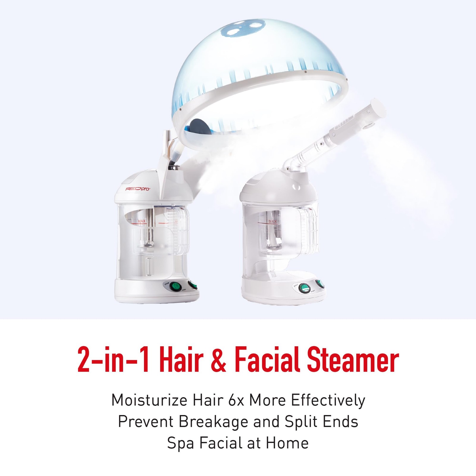 Red Pro 2 In 1 Hair And Facial Steamer For Ultimate Moisture Restoration