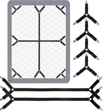 6PCS Bed Sheet Straps, Fitted Sheet Straps, Adjustable Sheet Clips, Fits of Matt