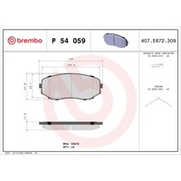 Bremsbelagsatz Brembo P 54 059, Vorne