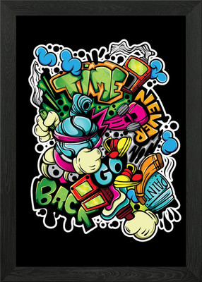 Grafitti Draw Framed Wall Art Poster Canvas Print Picture