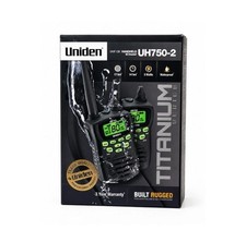 UNIDEN UH750-2 UHF CB 5 WATT WATERPROOF 80 CHANNEL HANDHELD RADIO TWIN PACK
