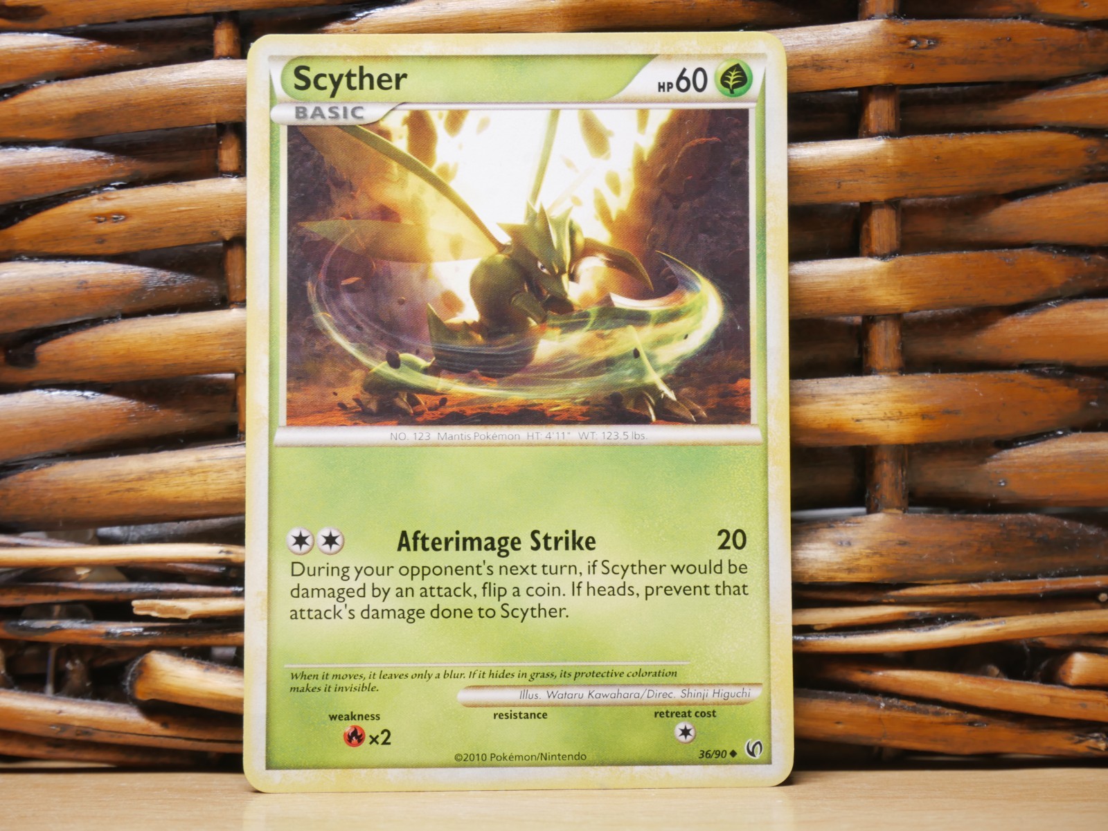 Pokemon SCYTHER 36/90 | LP Light Play | HS Undaunted | 2010