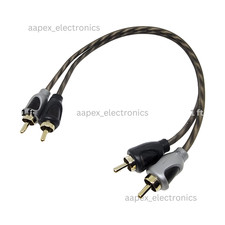 Black RCA Cable 1F2M, 1M2F Y-Adapter Cable, 2 RCA to 2 RCA - 1/3/6/12/17/20 ft