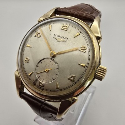 LONGINES HERREN UHR 10K GOLDFILLED SWISS VINTAGE HANDAUFZUG & KLEINE SEKUNDE.
