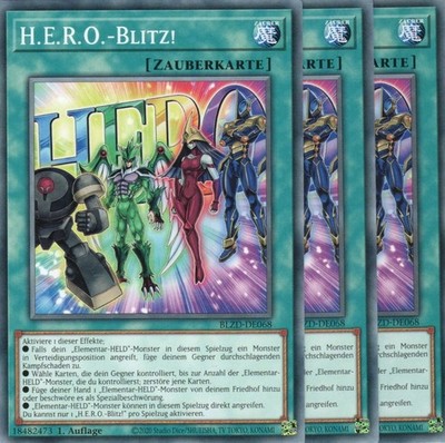 yugioh 3x H.E.R.O.-Blitz! BLZD-DE068 COMMON DEUTSCH